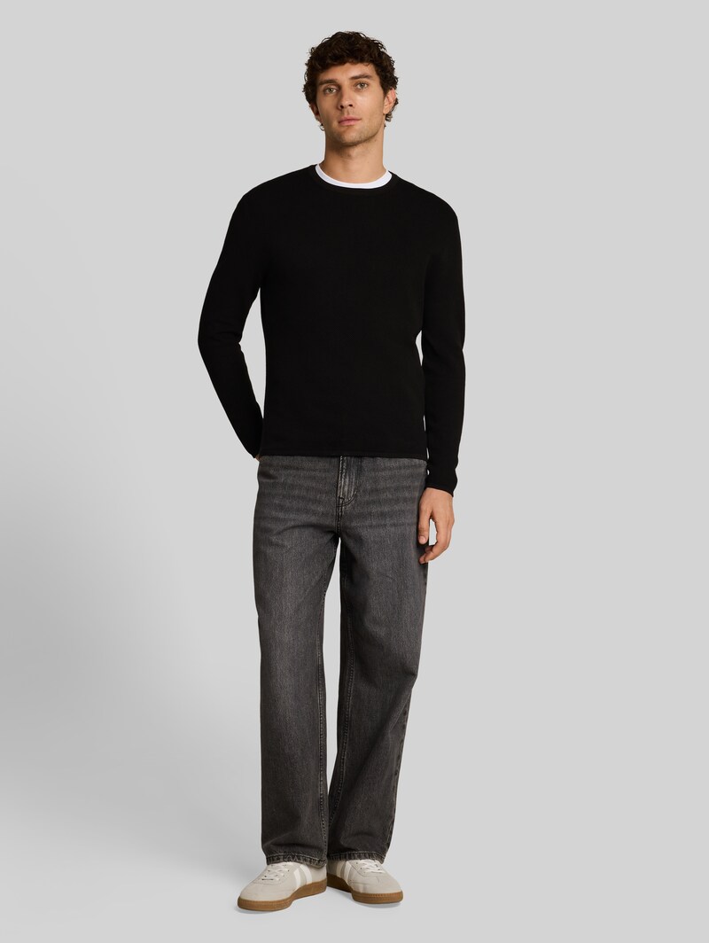 Tom Tailor Strickpullover aus Baumwolle - Black