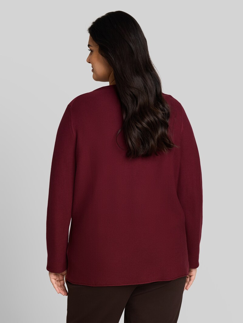 Tom Tailor Plus Size - Strickpullover aus Baumwolle - Preppy Plum