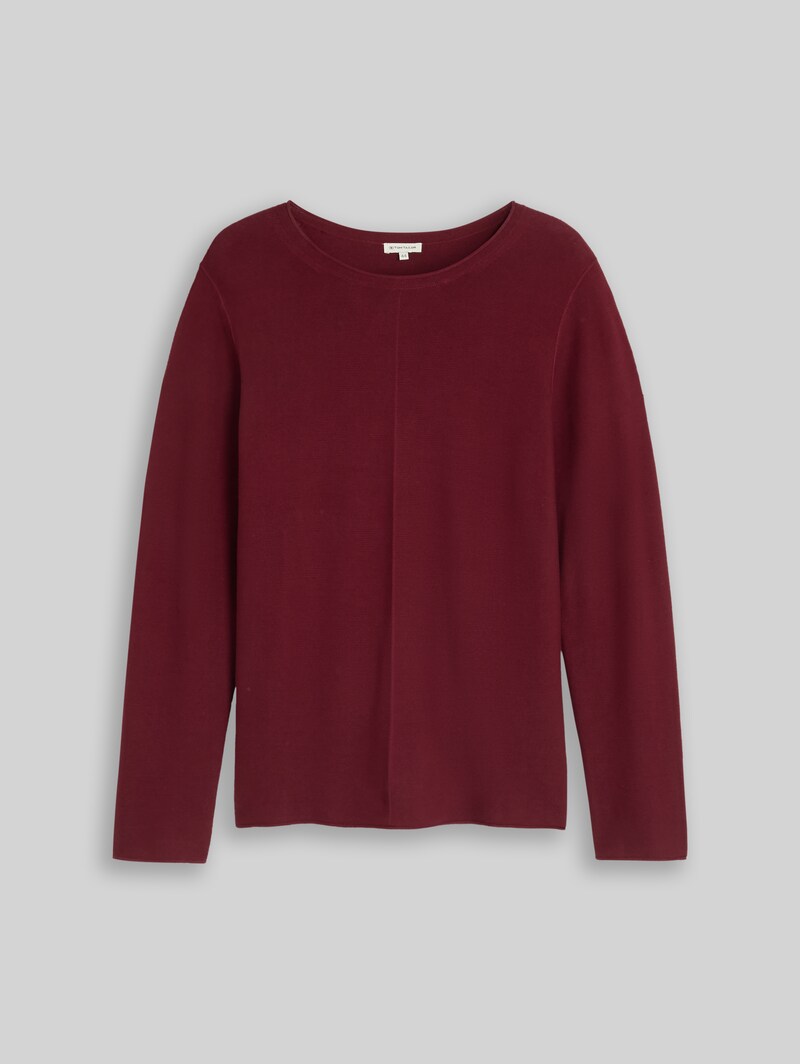 Tom Tailor Plus Size - Strickpullover aus Baumwolle - Preppy Plum