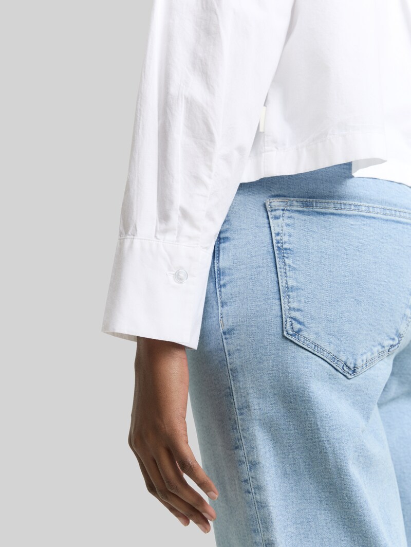Tom Tailor Boxy Fit Hemdbluse aus Baumwolle - White