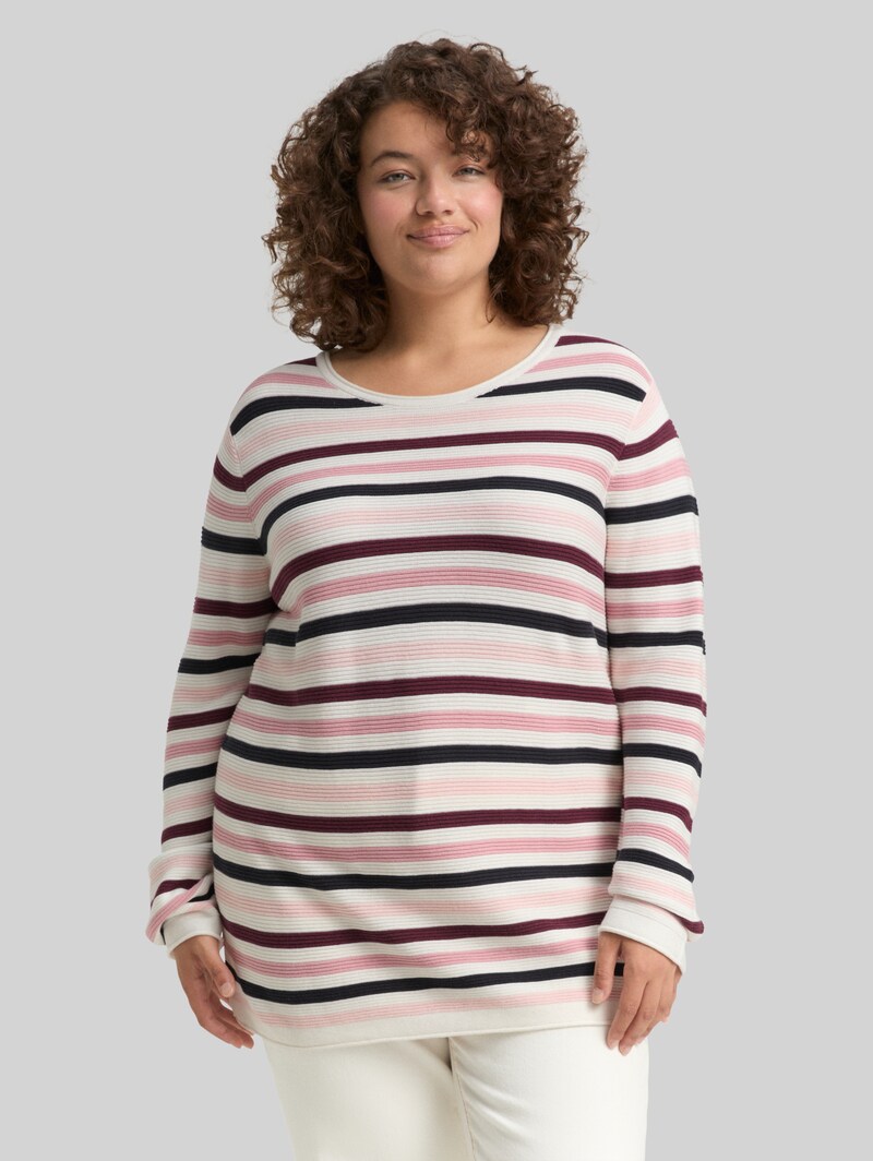 Tom Tailor Plus Size - Strickpullover aus Bio-Baumwolle - Rose Ottoman Knit Tom Tailor Plus Size - Strickpullover aus Bio-Baumwolle - Rose Ottoman Knit