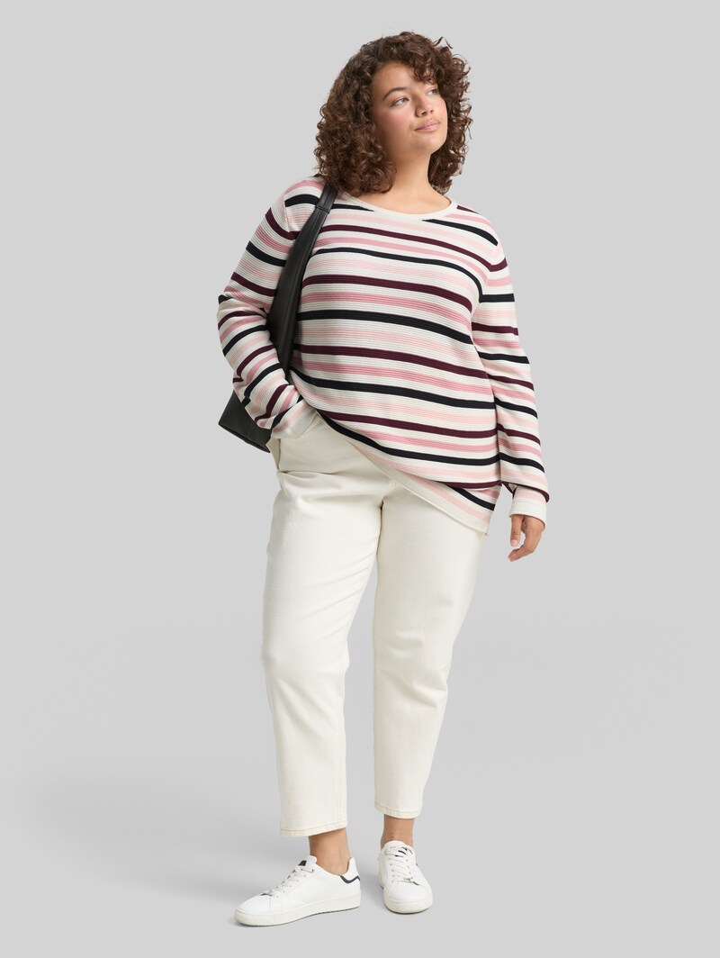 Tom Tailor Plus Size - Strickpullover aus Bio-Baumwolle - Rose Ottoman Knit
