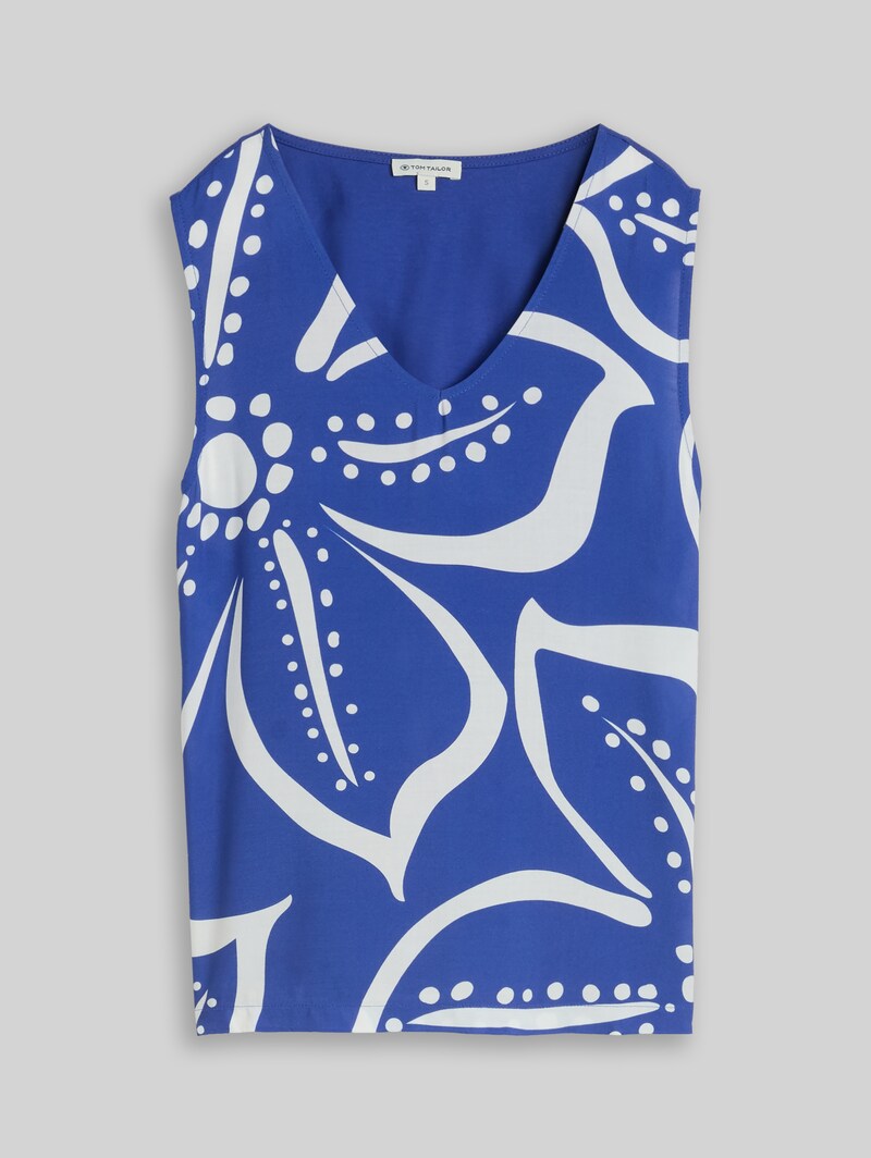 Tom Tailor Top mit Blumenmuster - Shiny Royal Blue