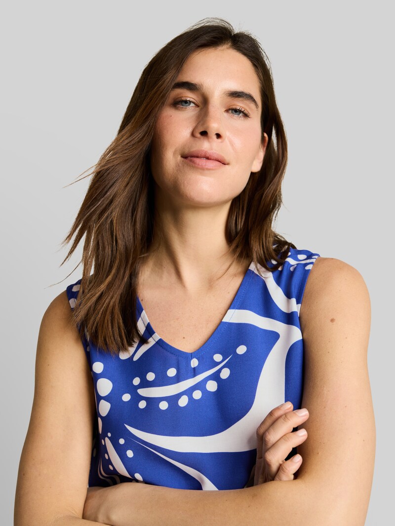 Tom Tailor Top mit Blumenmuster - Shiny Royal Blue