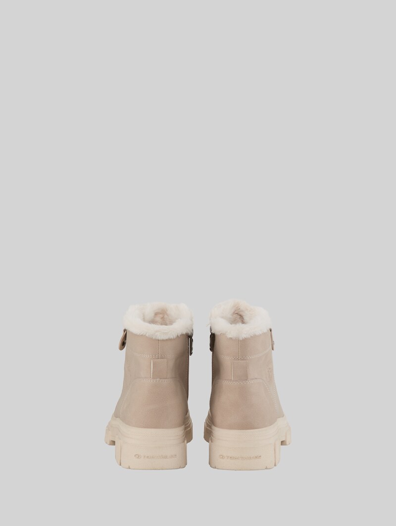Tom Tailor Gefütterte Stiefeletten mit Fellimitat - Cream Tom Tailor Gefütterte Stiefeletten mit Fellimitat - Cream