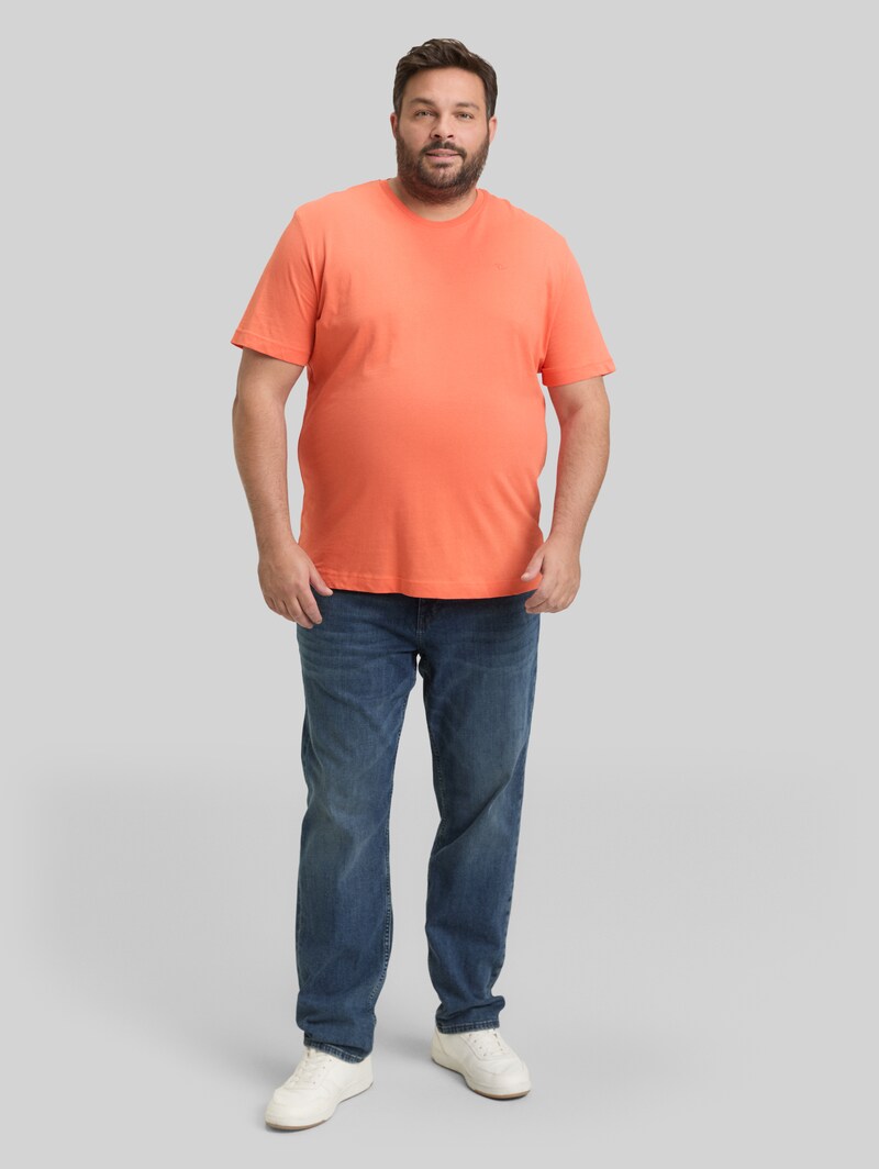 Tom Tailor Plus Size - T-Shirt mit Logo-Stickerei - Wild Coral