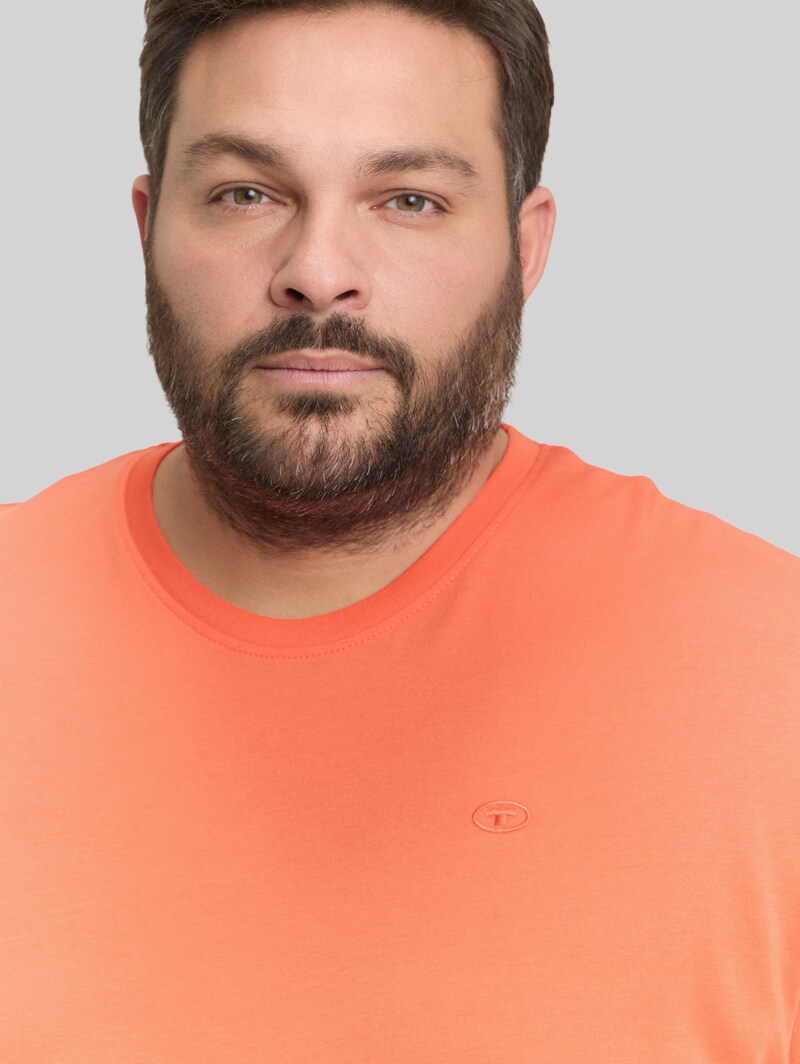 Tom Tailor Plus Size - T-Shirt mit Logo-Stickerei - Wild Coral