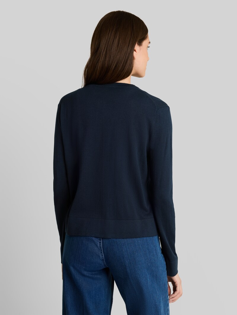 Tom Tailor Cardigan mit Seidenanteil - Sky Captain Blue