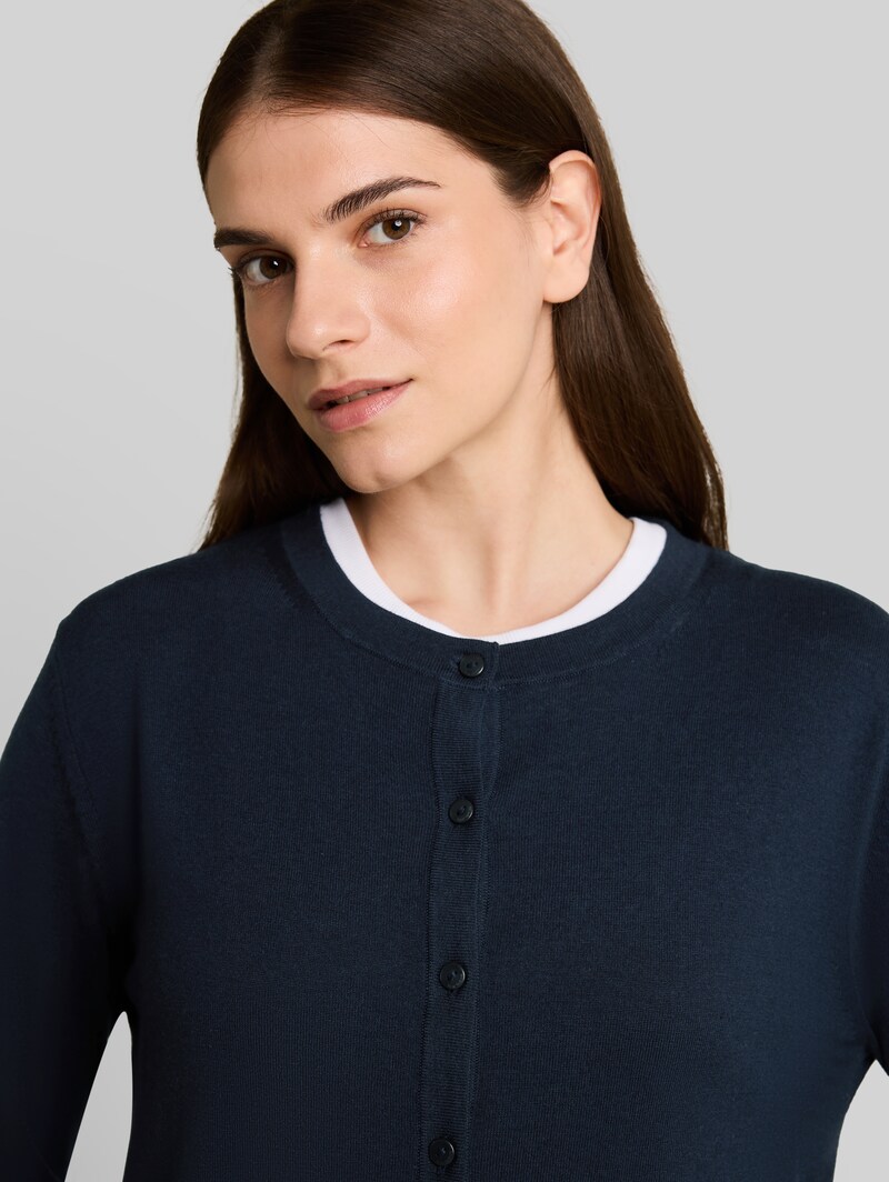 Tom Tailor Cardigan mit Seidenanteil - Sky Captain Blue