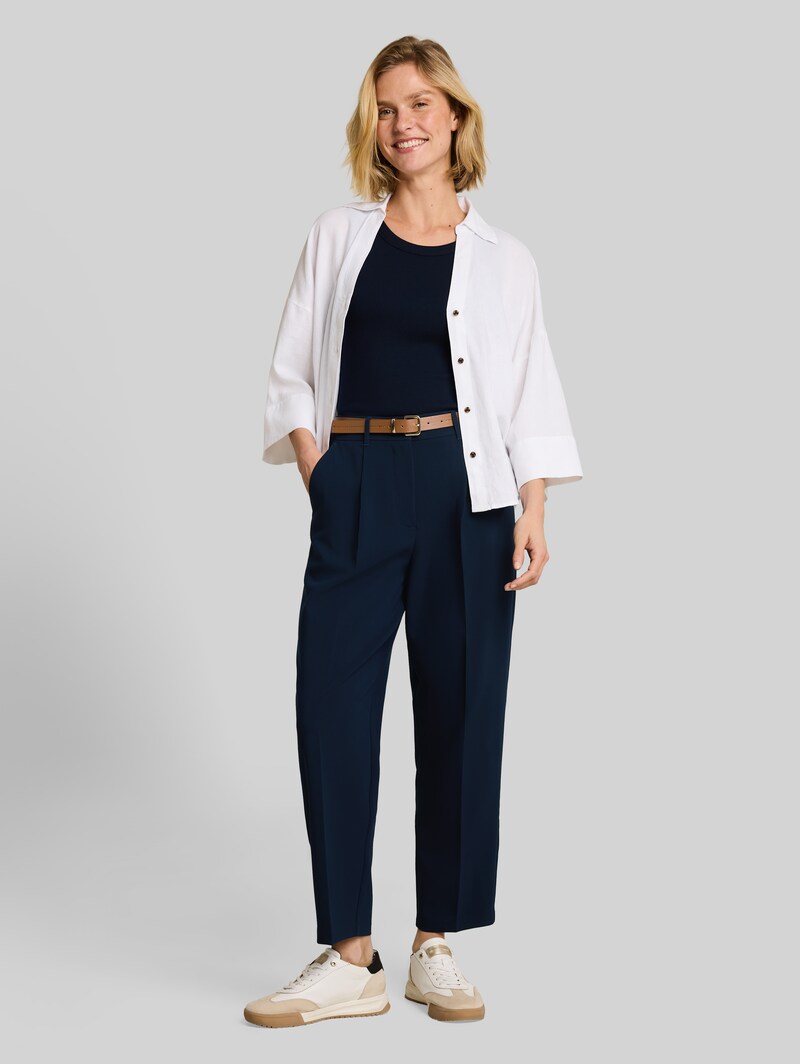 Tom Tailor Loose Fit Barrel Hose mit Gürtel - Sky Captain Blue