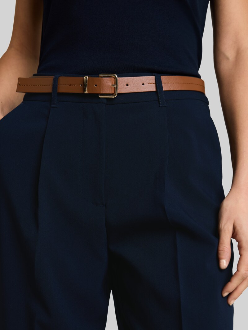 Tom Tailor Loose Fit Barrel Hose mit Gürtel - Sky Captain Blue