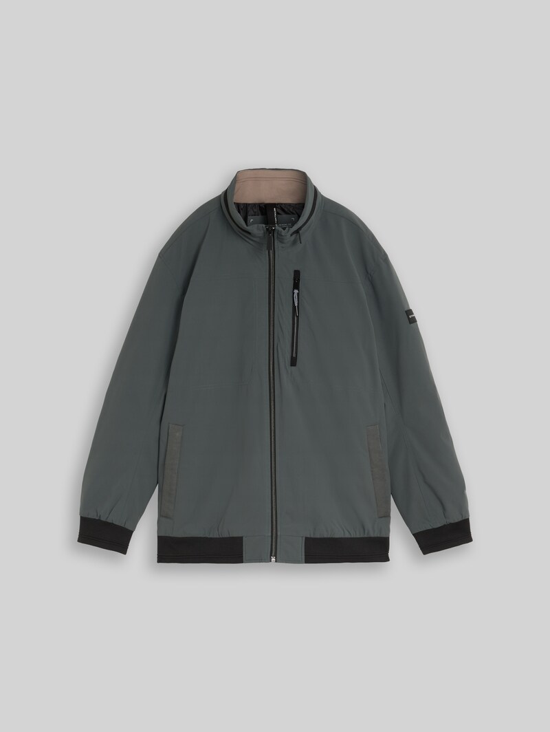 Tom Tailor Plus Size - Blouson Jacke mit verstaubarer Kapuze - Darkest Olive