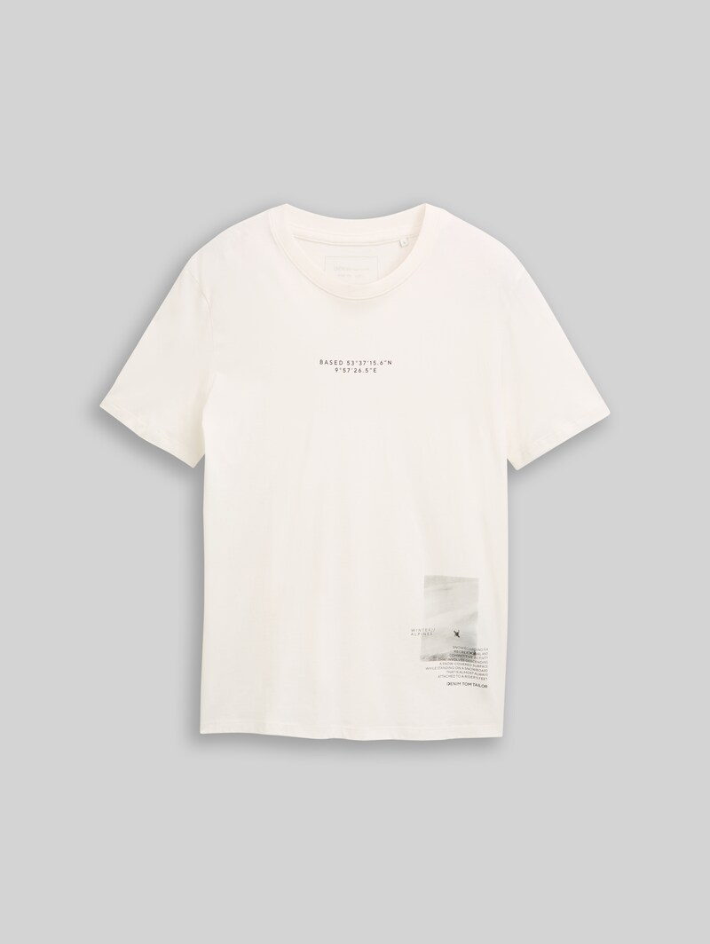 Tom Tailor T-Shirt mit Foto-Print - Wool White