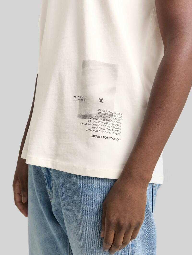 Tom Tailor T-Shirt mit Foto-Print - Wool White