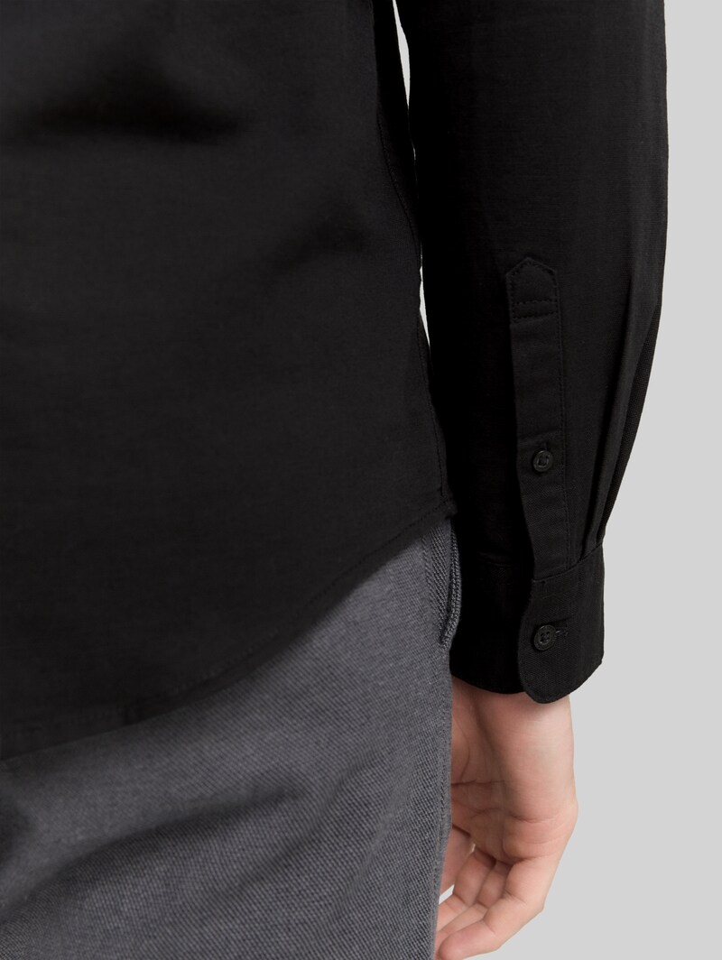 Tom Tailor Regular Fit Hemd mit Logo-Stickerei - Night Watch Black