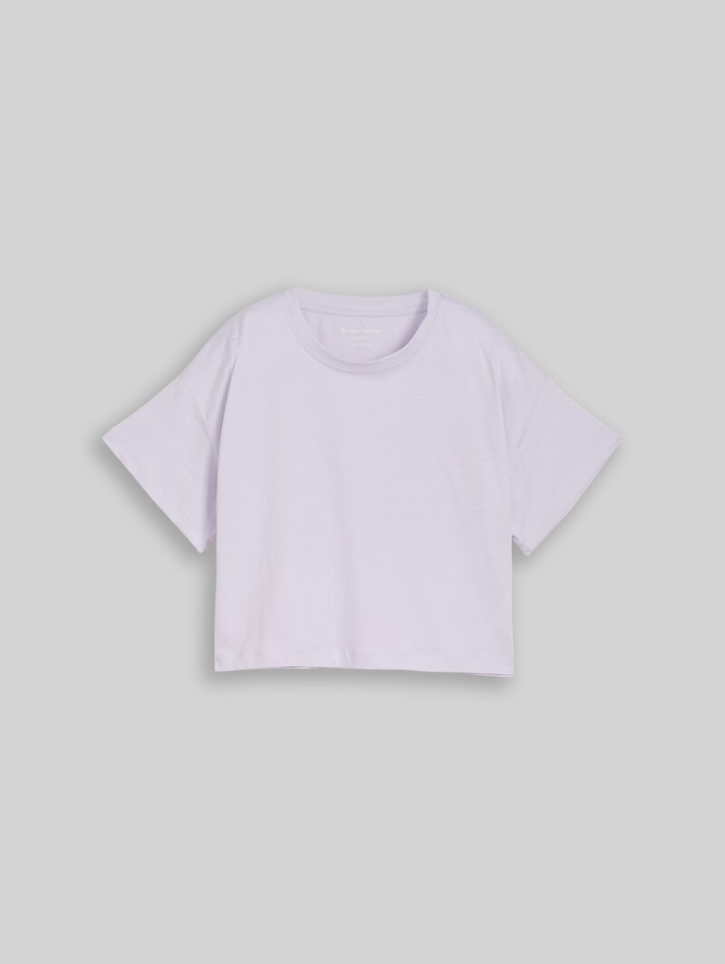 Tom Tailor Cropped T-Shirt mit Rückenprint - Cool Lilac