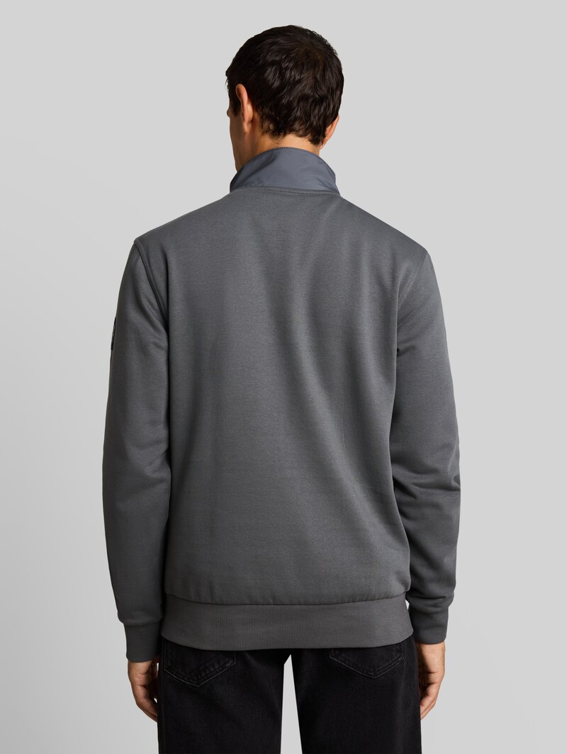 Tom Tailor Troyer Sweatshirt mit Badge - Darkest Olive