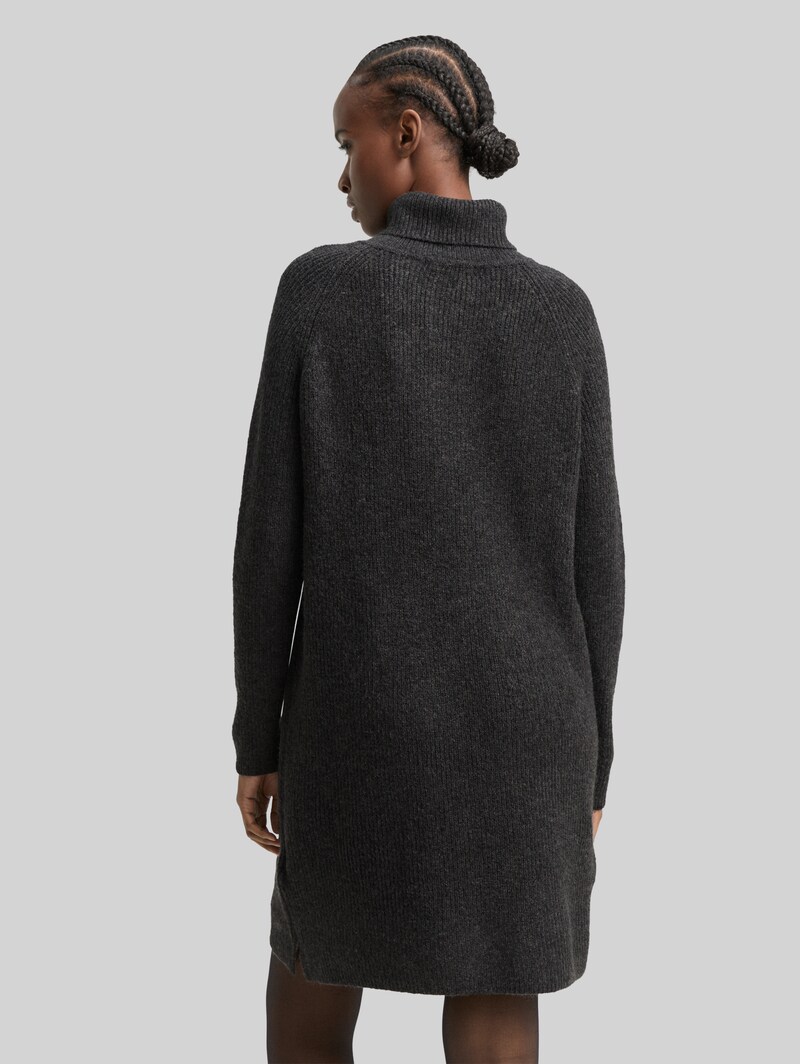 Tom Tailor Mini-Kleid mit Troyer-Kragen - Shale Grey Melange