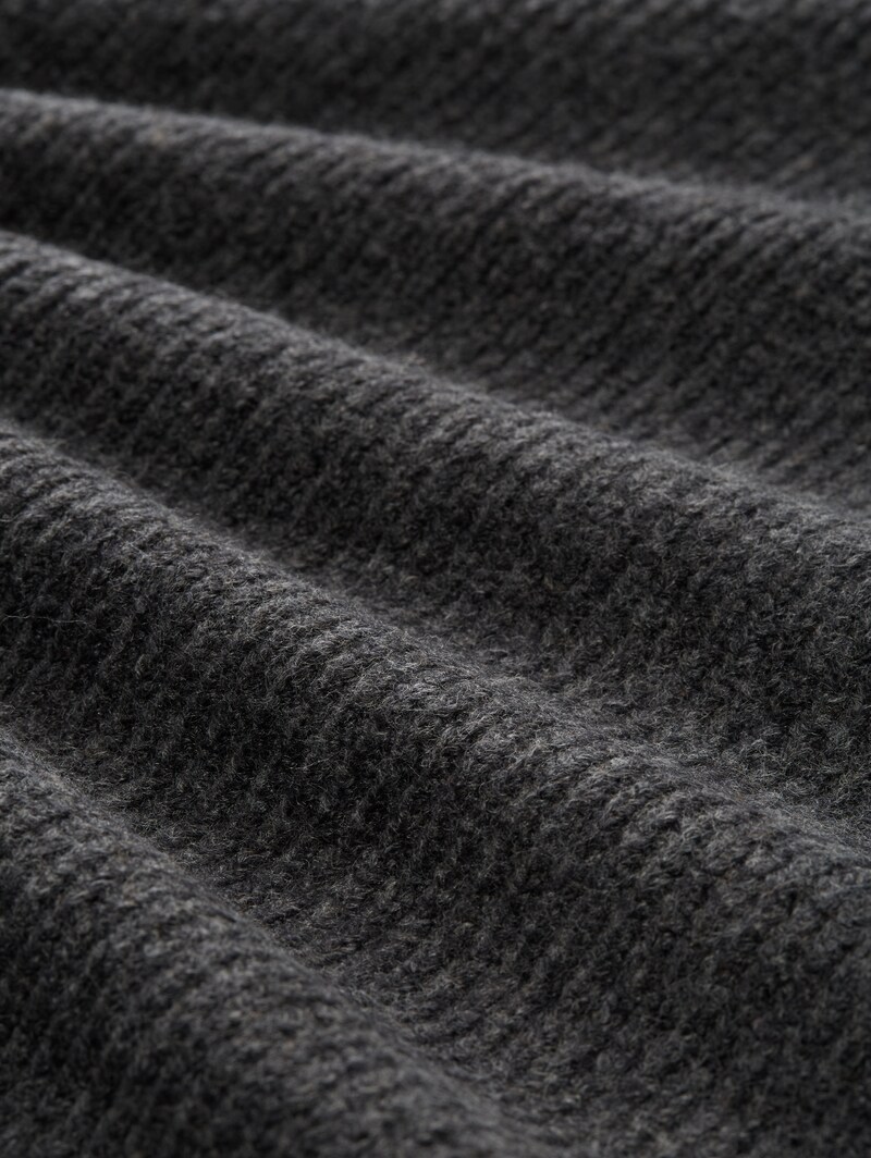 Tom Tailor Mini-Kleid mit Troyer-Kragen - Shale Grey Melange