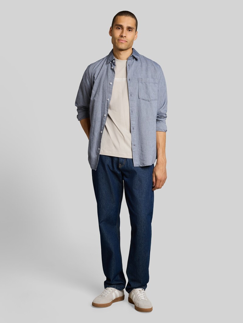 Tom Tailor Relaxed Fit T-Shirt aus Baumwolle - Light Dove Grey