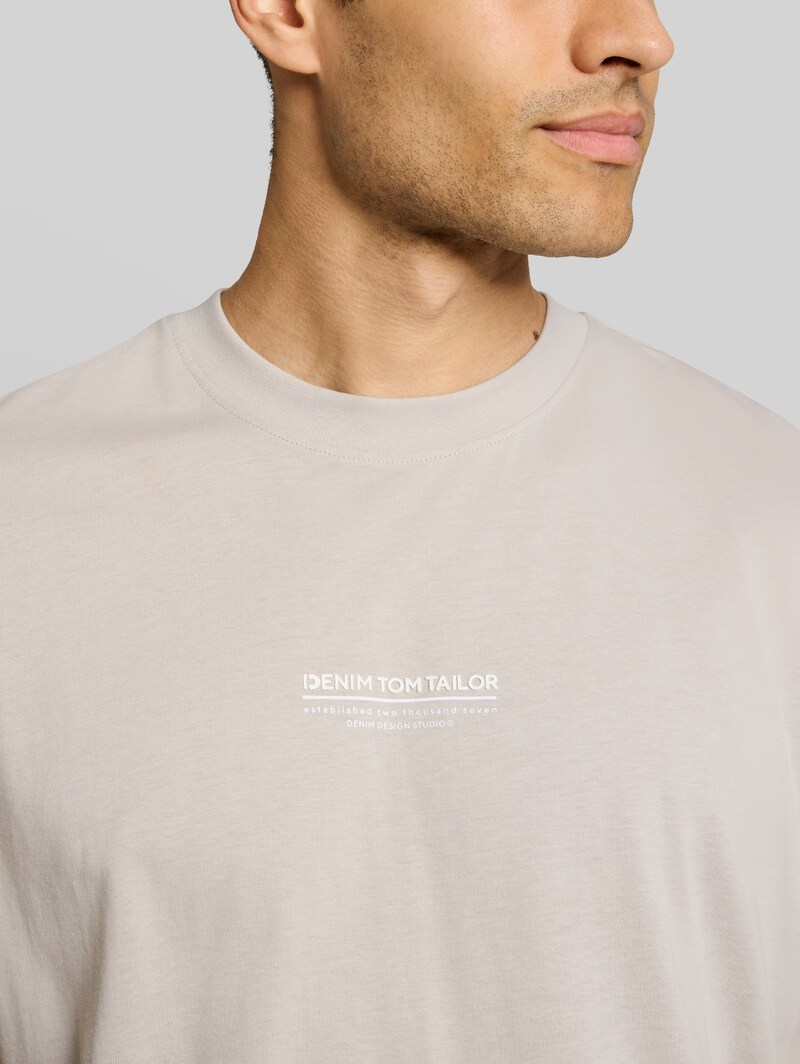 Tom Tailor Relaxed Fit T-Shirt aus Baumwolle - Light Dove Grey