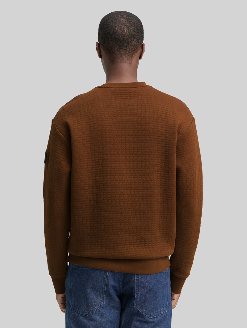 Tom Tailor Sweatshirt mit Logo-Badge - Golden Clay
