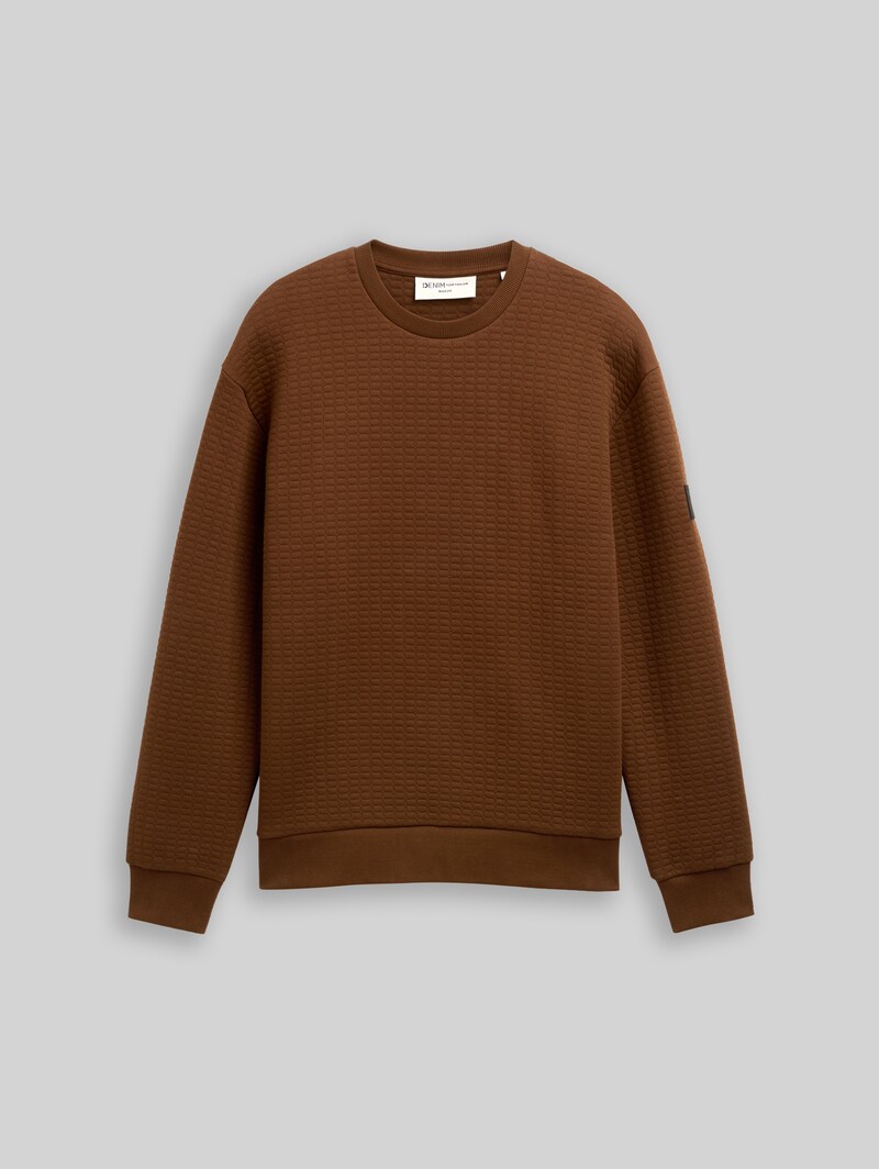 Tom Tailor Sweatshirt mit Logo-Badge - Golden Clay