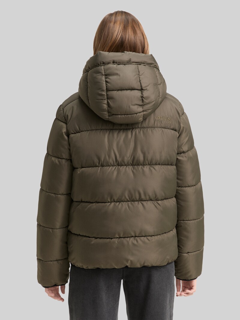 Tom Tailor Puffer-Jacke mit Kapuze - Grape Leaf Green
