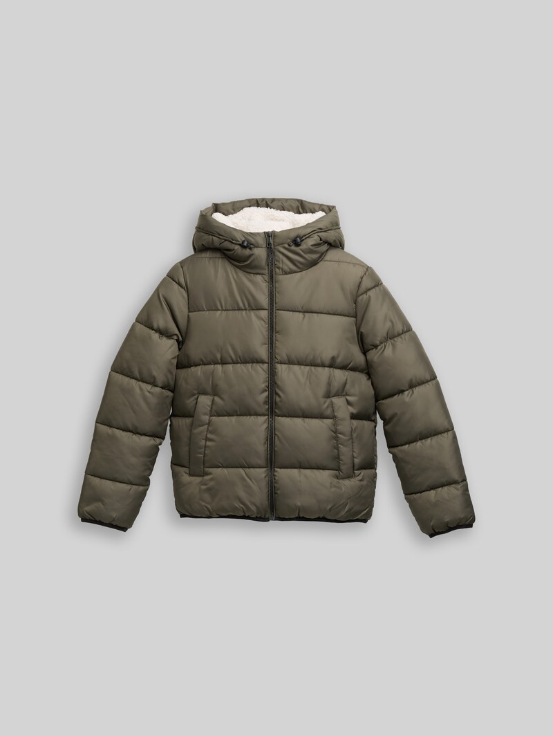 Tom Tailor Puffer-Jacke mit Kapuze - Grape Leaf Green