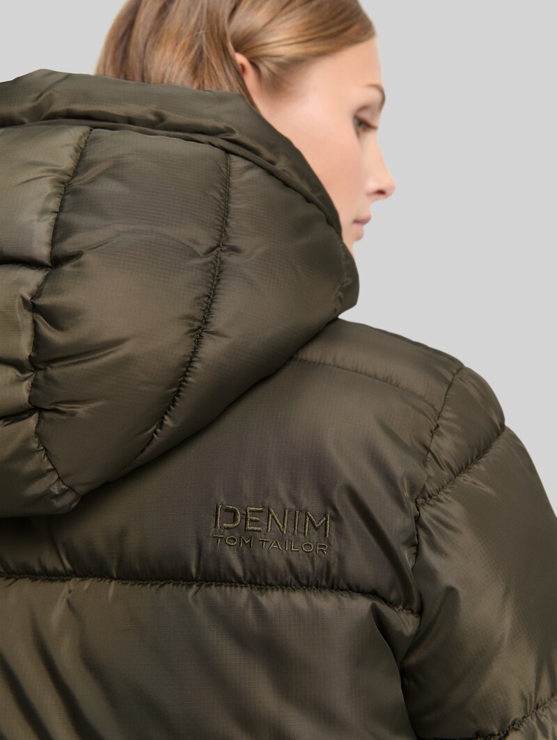 Tom Tailor Puffer-Jacke mit Kapuze - Grape Leaf Green