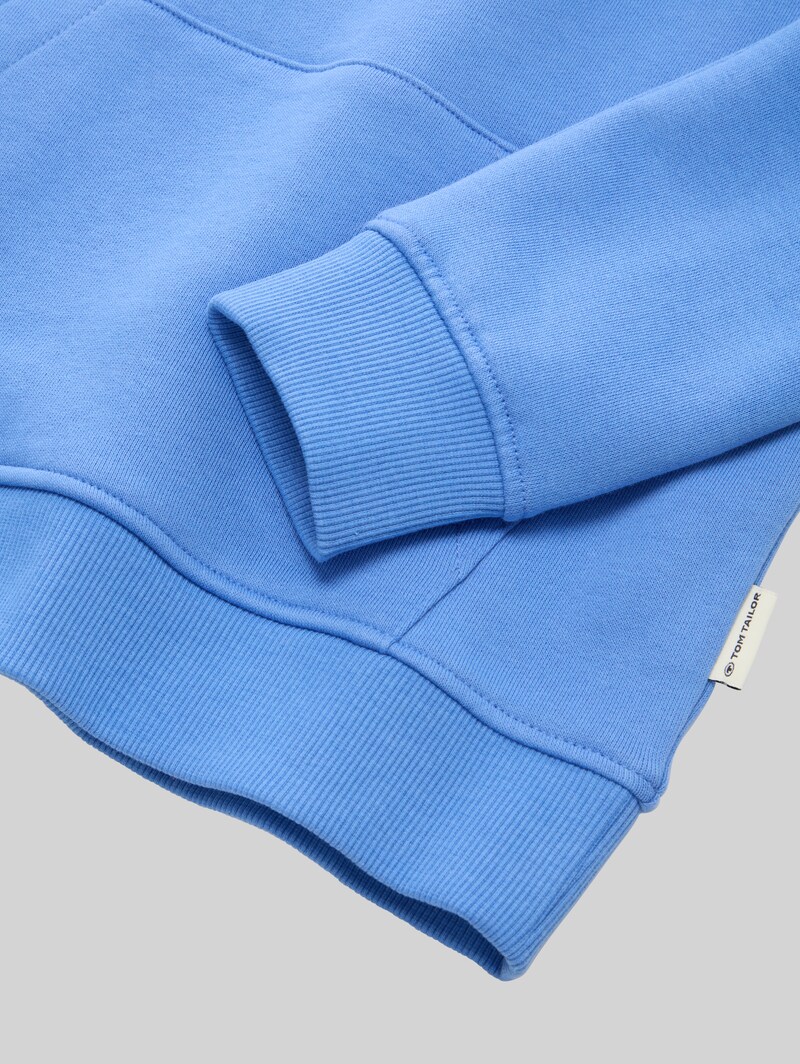 Tom Tailor Hoodie Sweatshirt mit Logo-Print - Sicilian Blue