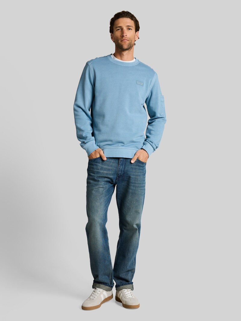 Tom Tailor Sweatshirt mit Ärmeltasche - Mountain Spring Blue
