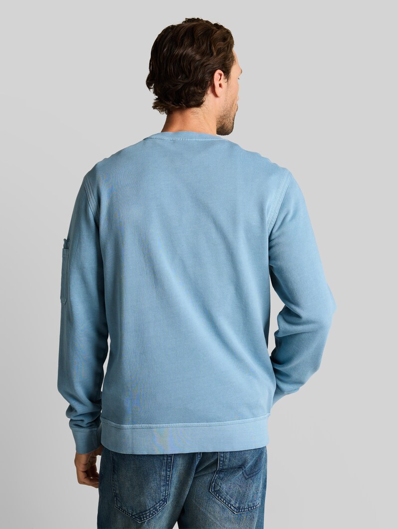 Tom Tailor Sweatshirt mit Ärmeltasche - Mountain Spring Blue