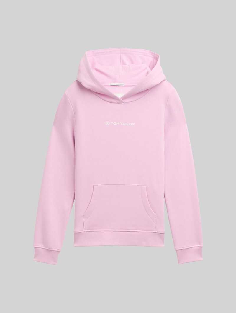 Tom Tailor Hoodie Sweatshirt mit Logo-Print - Dreamy Lavender