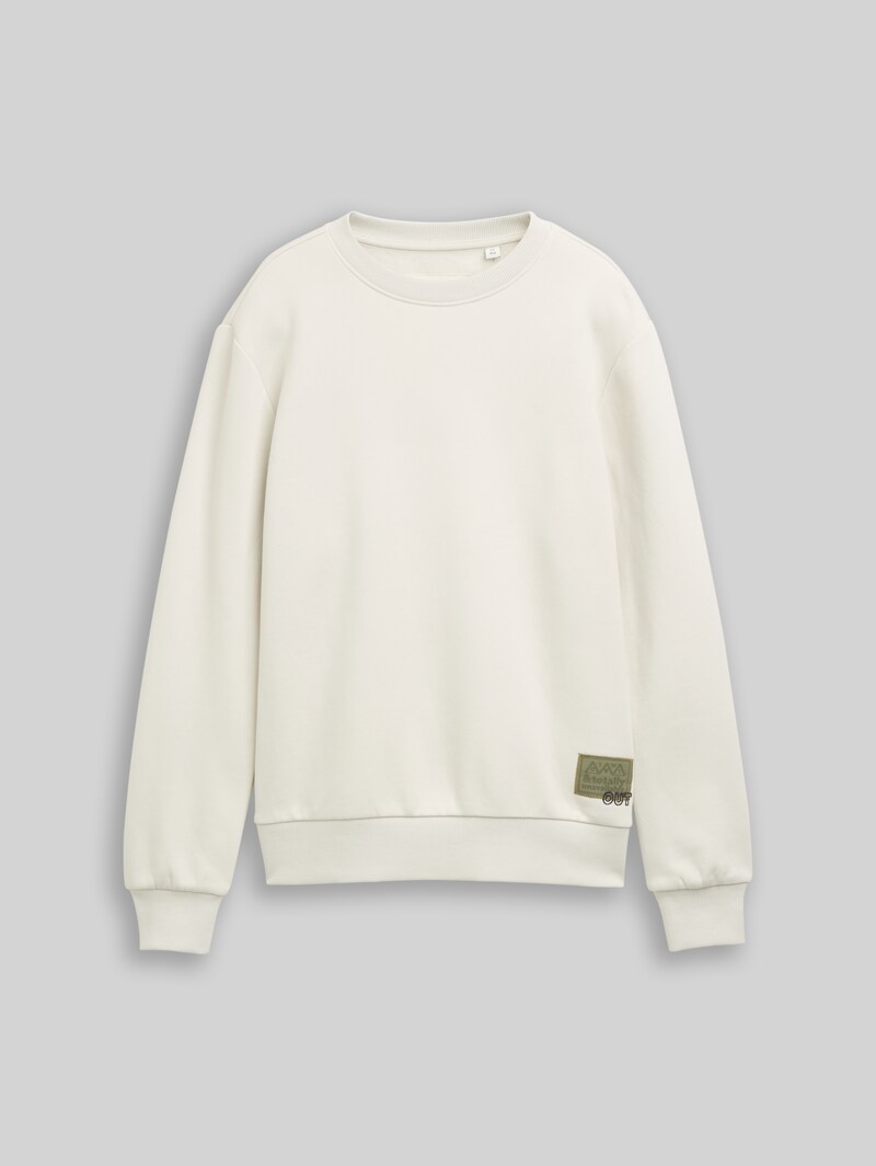 Tom Tailor Sweatshirt mit Badge-Detail - Greyish White