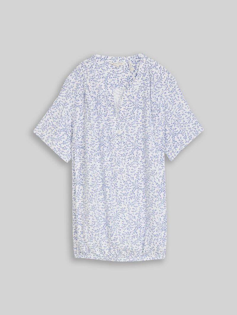 Tom Tailor Plus Size - Bluse mit Muster - White Small Leaves Design