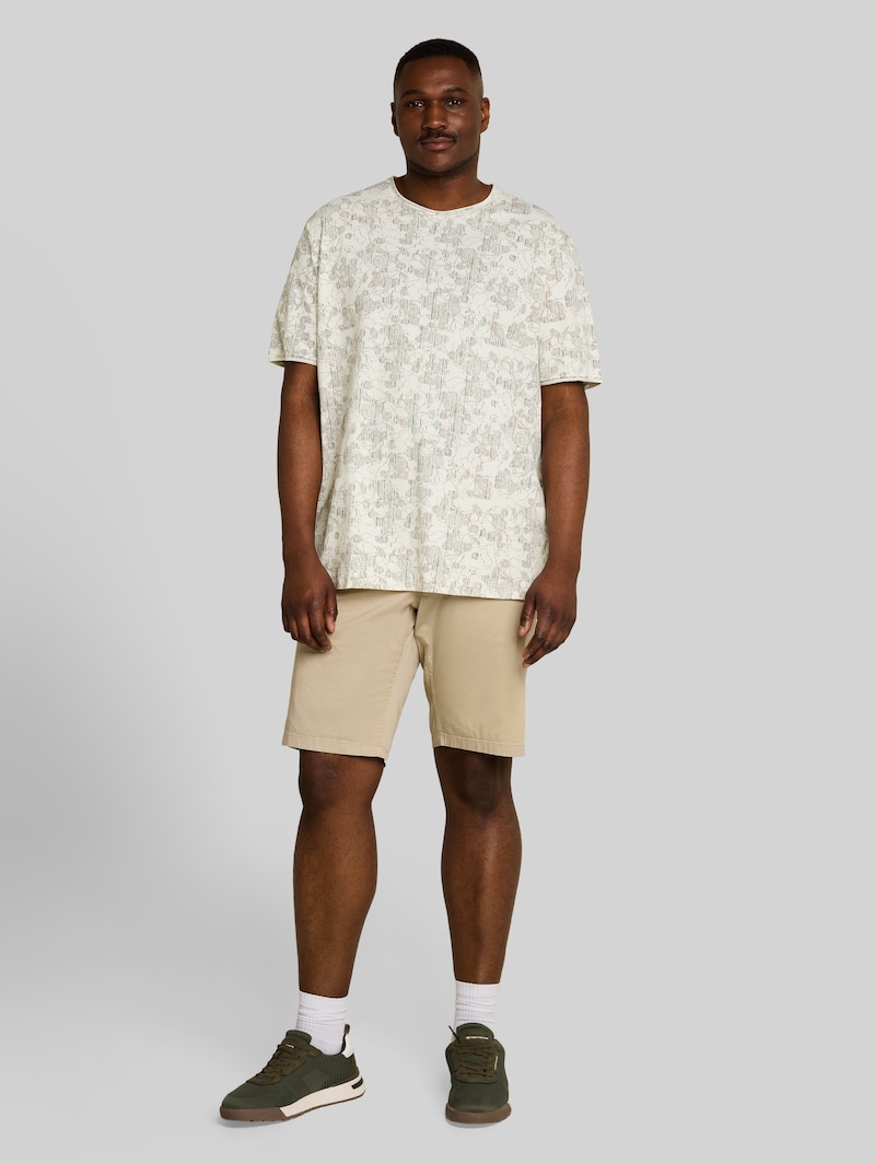Tom Tailor Plus Size - T-Shirt mit Allover-Print - Off White Irregular Design