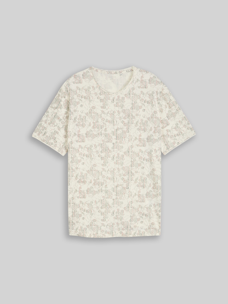 Tom Tailor Plus Size - T-Shirt mit Allover-Print - Off White Irregular Design