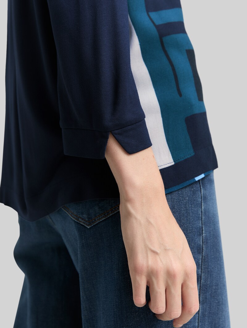 Tom Tailor Langarmshirt im Material-Mix - Lunar Eclipse