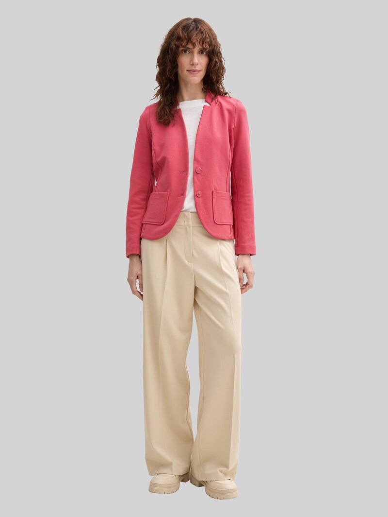 Tom Tailor Slim Fit Blazer mit Ottoman Struktur - Berry Red