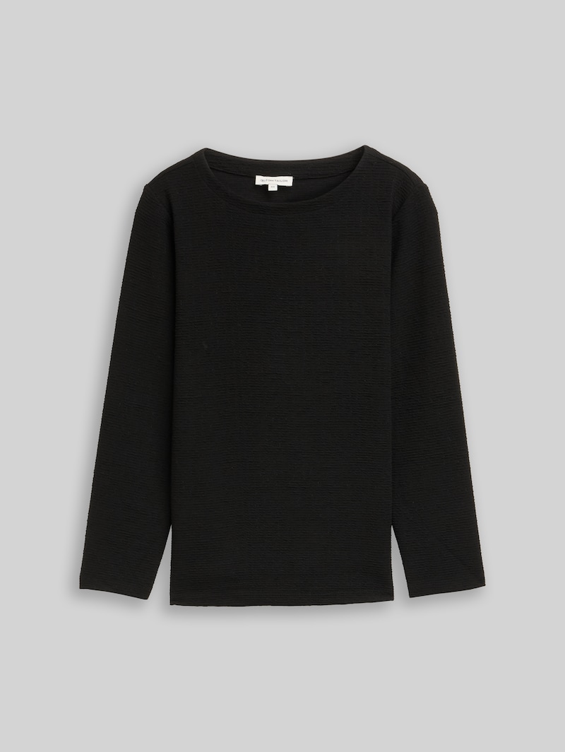 Tom Tailor Plus Size - Sweatshirt mit Glitzer-Effekt - Deep Black