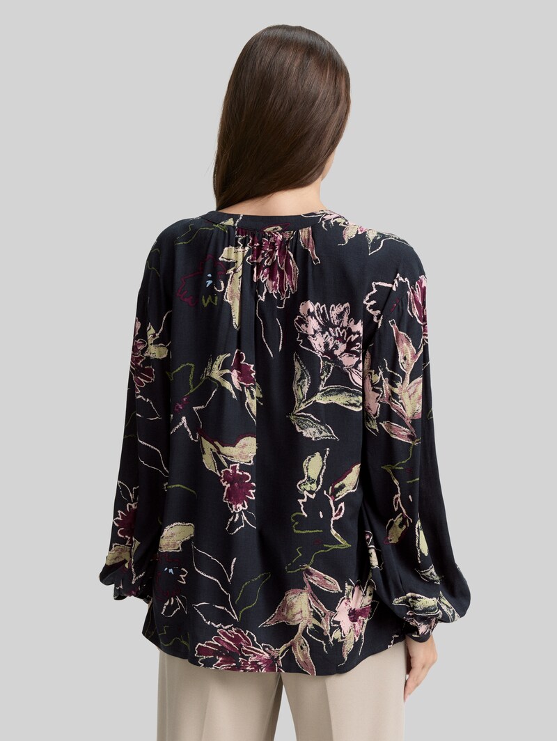 Tom Tailor Loose Fit Bluse mit Muster - Big Flower Design