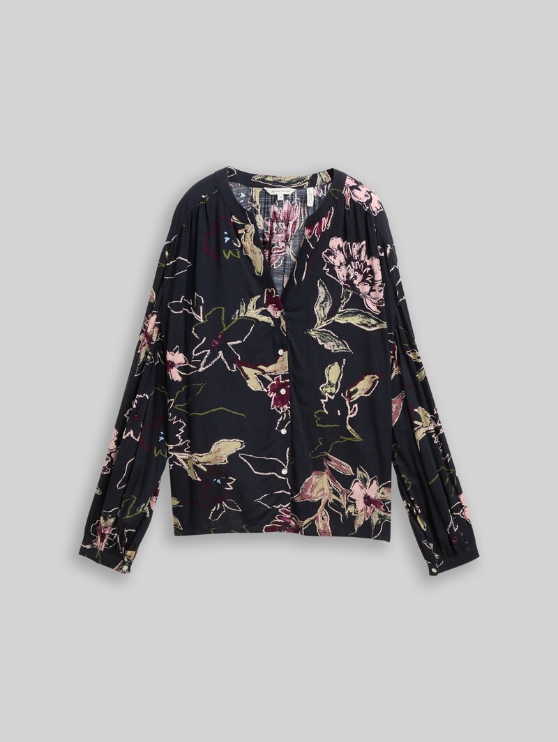 Tom Tailor Loose Fit Bluse mit Muster - Big Flower Design