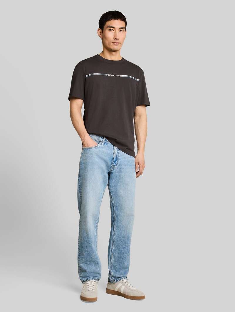 Tom Tailor T-Shirt mit Logo-Print - Tarmac Grey