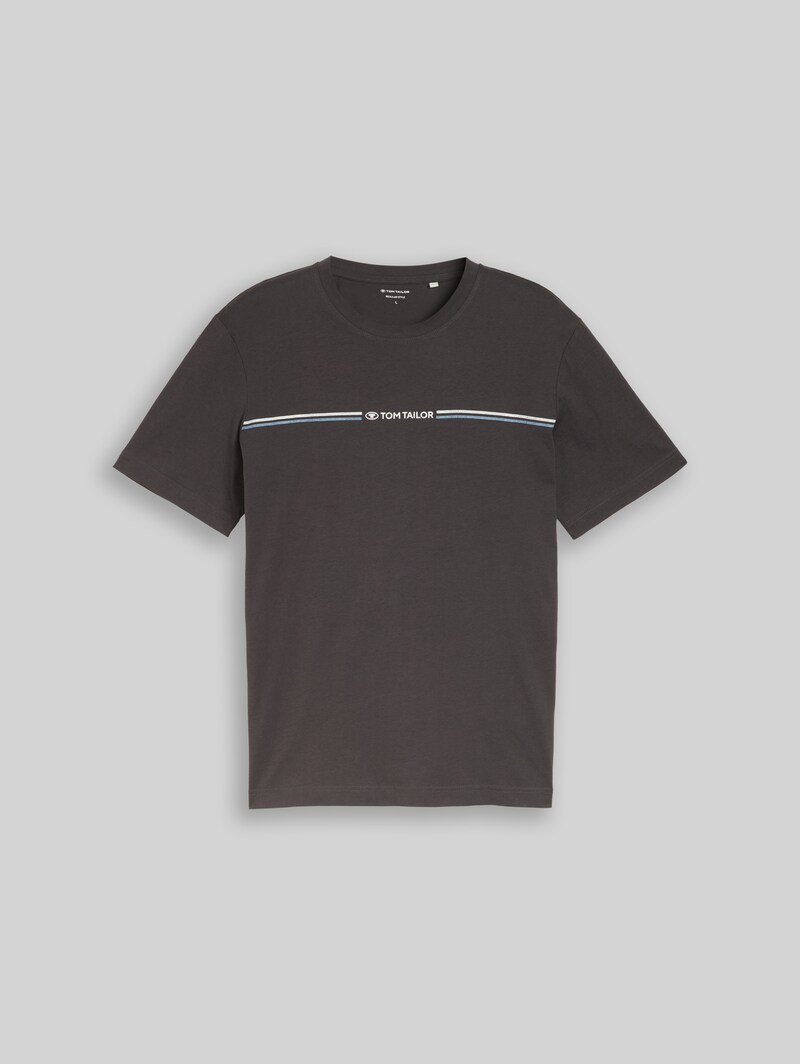 Tom Tailor T-Shirt mit Logo-Print - Tarmac Grey