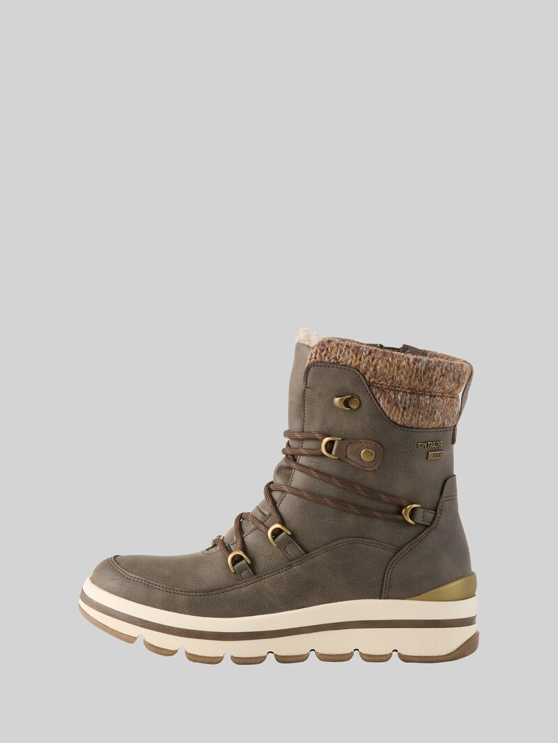 Tom Tailor Wasserfeste Stiefel mit Material-Mix - Lava