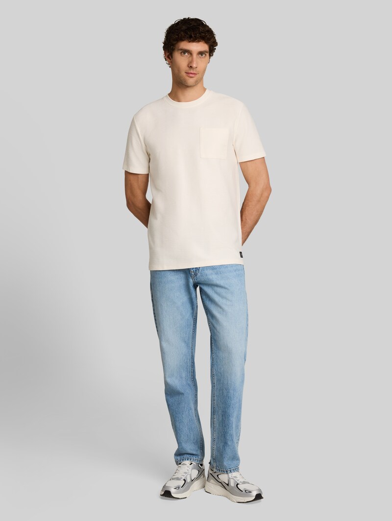 Tom Tailor T-Shirt mit Brusttasche - Gardenia White