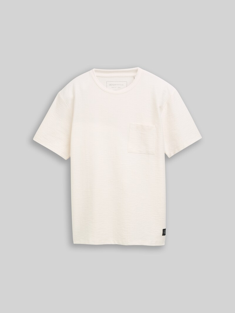 Tom Tailor T-Shirt mit Brusttasche - Gardenia White