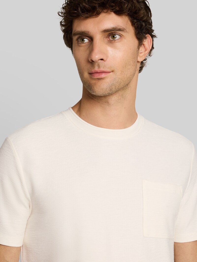 Tom Tailor T-Shirt mit Brusttasche - Gardenia White