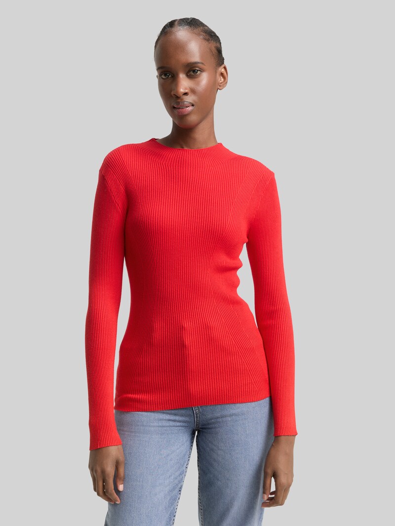 Tom Tailor Tight Fit Strickpullover - Brilliant Red Tom Tailor Tight Fit Strickpullover - Brilliant Red